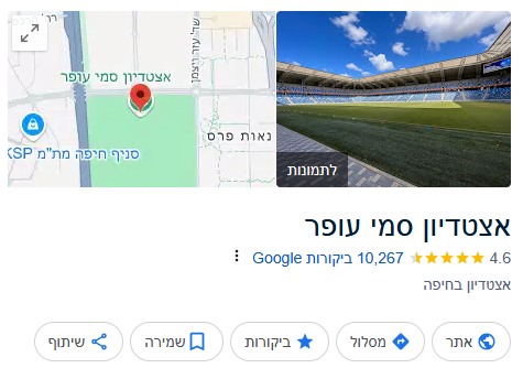האצטדיון האהוב ביותר בישראל - גוגל מאפס